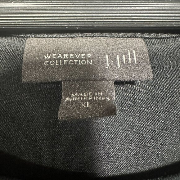 J Jill Wearever Collection Top Womens XL Sleeveless Tank Black Floral Print Knit - Picture 3 of 6